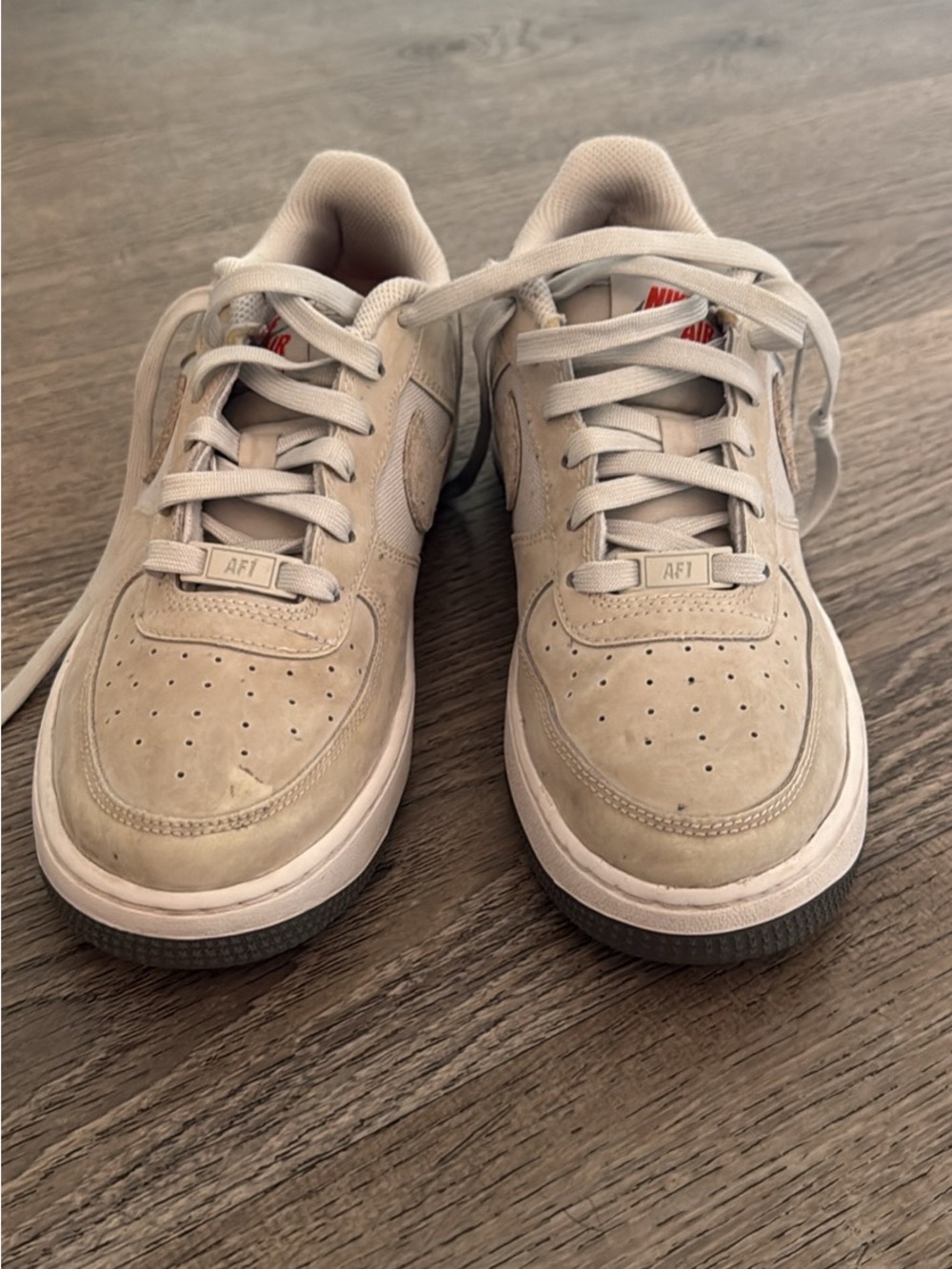 Nike Men’s Air Force 1 Low Sneakers - Light Beige with White Midsole